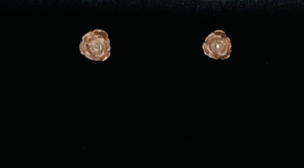 Diamond Accent Rose Stud Earrings