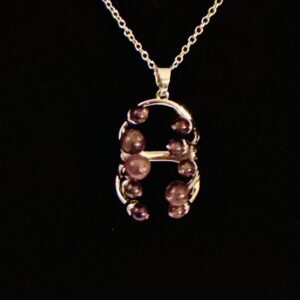 African Amethyst & Purple Austrian Crystal Pendant