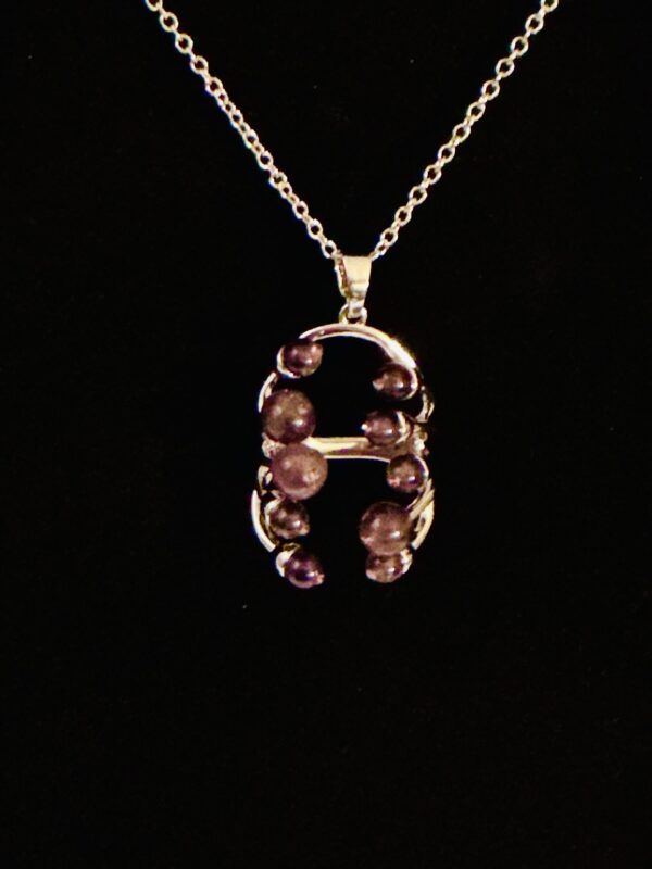 African Amethyst & Purple Austrian Crystal Pendant